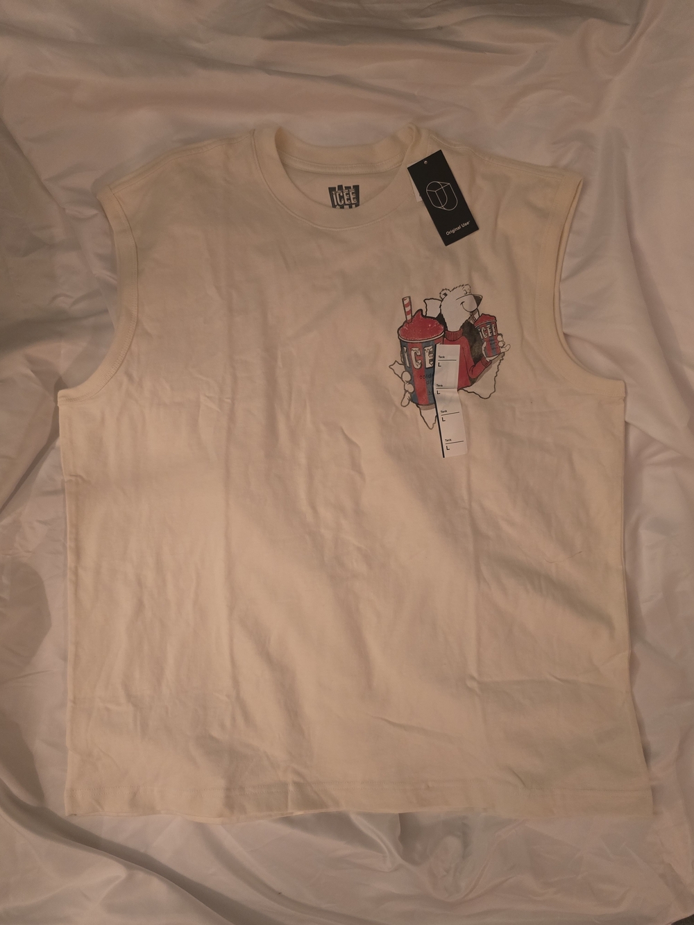Ice Mens Cream Graphic Muscle Tee - ICEE Size LARGE
